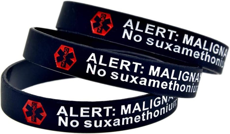 ZENRUIMING 6pcs Medical Alert Malignant Hyperthermia Silicone Bracelet, Outdoor Inspirational Handbands Sports Wristbands - Image 3